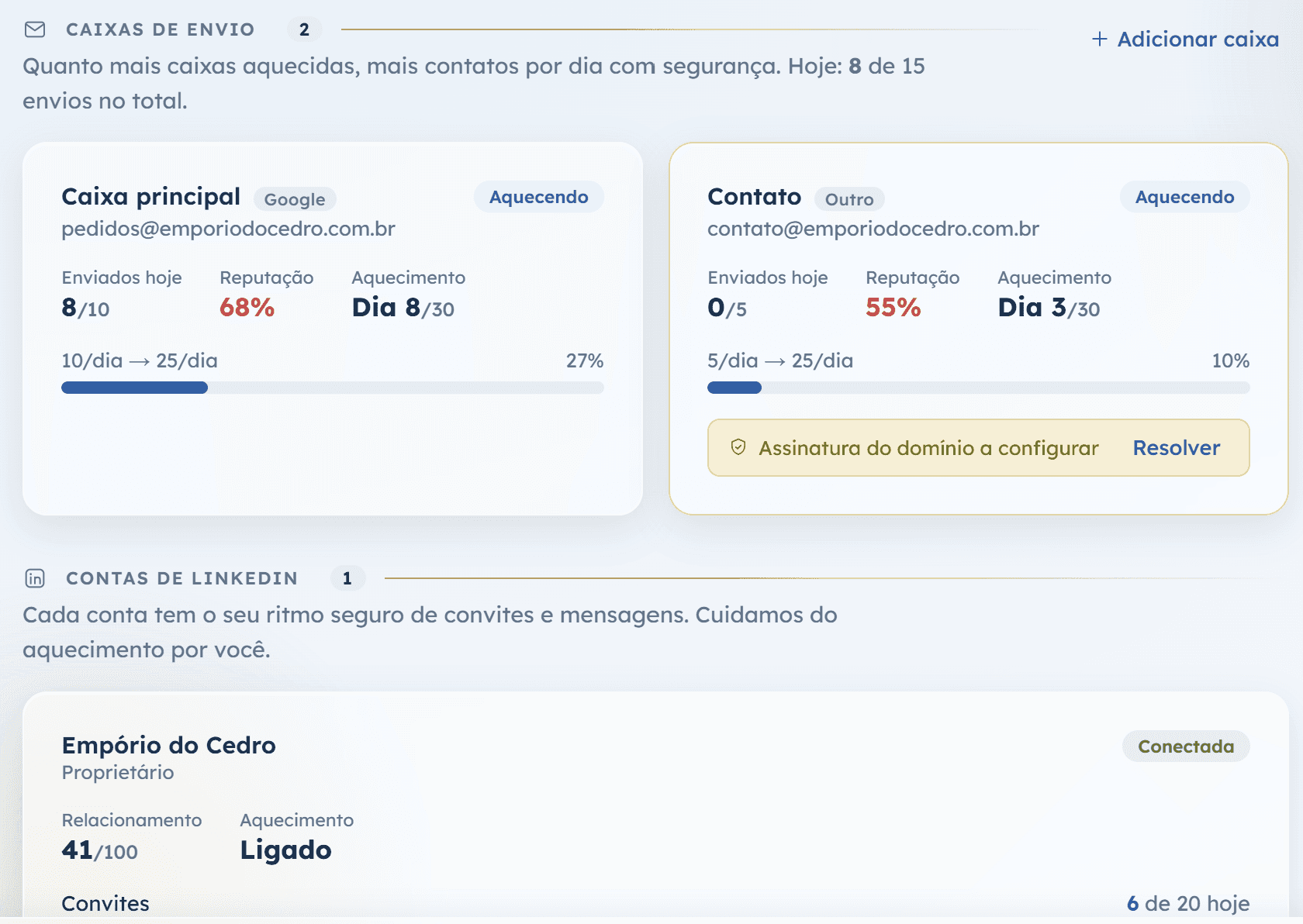 Acompanhamento de respostas